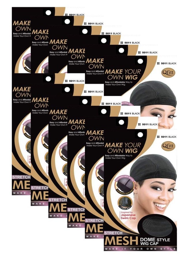 Qfitt (12 Pack) Mesh Dome Style Wig Cap #5011 - Image 1